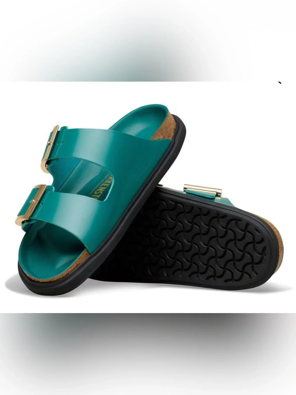 Birkenstock Arizona Droplet Buckle Cupsole High Shine Dark Teal EU 39 US 8
